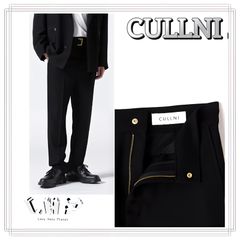 CULLNI/クルニ/Double Satin Slim Pants ブラック LHP CULLNI クルニ パンツ スラックス ストレートシルエット