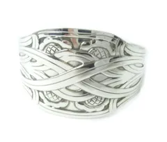 極美品★Georg Jensen ジョージジェンセン 55 SV925 シルバーバングル ブレスレット アクセサリー レディース 重量51.70g ケース付きのサムネイル