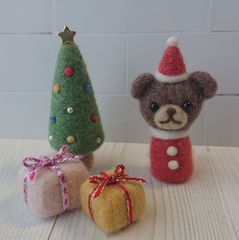クリスマス  サンタクロース★クマちゃん(焦げ茶)