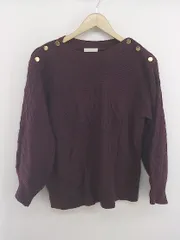 ◇ DRESKIP ドレスキップ 飾りボタン 長袖 ニット セーター サイズL パープル系 レディース E  【1304140017300】