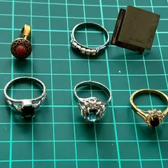 指輪4　イヤリング2　6点　まとめセット　昭和レトロ　アンティークアクセサリー
