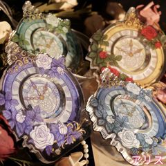 アクリル缶バッジカバー 時計デザイン 58mm対応 全4種セット 展示収納用 痛バッグ装飾