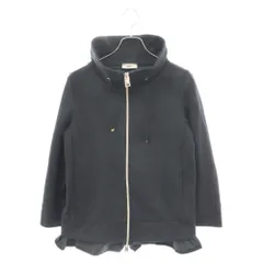 HERNO (ヘルノ) ナイロン切り替え 裾フリル ジップアップ 長袖ジャケット ブラック JC0007D レディースのサムネイル