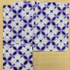 新品未使用 浴衣 雪花絞り調 有松鳴海絞り調 綿 夏着物 大人浴衣 紫