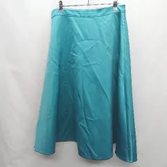 ◇ Θ 自由区 リバーシブル 膝丈 台形スカート スカート サイズ40 ブラック ターコイズブルー レディース E  【1410100042074】