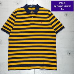 Polo by Ralph Lauren 鹿の子ポロシャツ　イエロー ネイビー　ボーダー　サイズXL