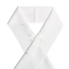 【柄おまかせ】半衿 半襟 刺繍衿 白×金 ホワイト