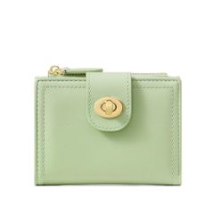 【新着商品】女子 グリーン 高校生 おしゃれ ミニウォレット 大容量 カード入れ 小銭入れ 2つ折り ミニ財布 コンパクト レディース 財布 [Ｓｅｍｏ１ｍｕｓ]
