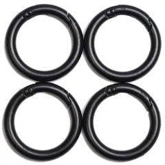 丸型カラビナ/サークルカラビナ/ラウンドカラビナ ４個セット 外径30mm 丸フック/リングフック キーホルダー/アクセサリーパーツ (ブラック)