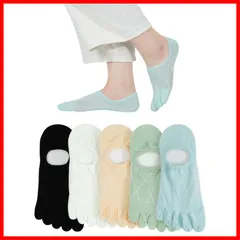 【迅速】 五本指ソックス レディース 夏 くるぶし靴下 5本指 メッシュソックス 蒸れない 脱げない フットカバー おしゃれ 5本指ソックス 夏用 薄手 女性 5本指靴下 涼しい5足セット 22-25cm