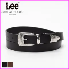 【新品・未使用】 ベルト レディース Lee リー ブランド ウエスタンベルト 本革 ウエスタン バックル ジーンズ ウェスタンベルト 3点尾錠 カジュアル ビジネス おしゃれ 25mm かっこいい かわいい 革 ブラック 黒 0120599-MRのサムネイル