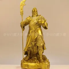 関羽像 武?神 三国志 ゴールド 金 武士像 置物 オブジェ 縁起物