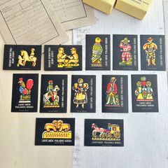 411・【残3】マッチラベル　民俗芸術A　12柄　1961年頃　　レア　アンティーク　ラベルシート 切手趣味週間　コレクション　海外ヴィンテージ　蚤の市　海外アンティーク　図鑑　コレクション　ラベル　海外紙物　チェコ