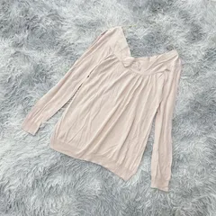 【良品】GAP  ギャップ  薄手ニット  オフショルダー  バックファスナー  (M)  エロカワ  カジュアル  レディース  ピンク系  桃色【送料無料】