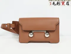 MARNI マルニ ブラウン レザー製 Trunkaroo クロスボディバッグ カーフスキン シナモン 極上美品 バッグ ボディバッグのサムネイル