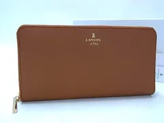 ■新品■未使用■ LANVIN en Bleu ランバンオンブルー レザー ラウンドファスナー 長財布 ウォレット 小銭入れ ブラウン系 FM8607