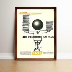 サヴィニャック Bic 1960年代 フランス ヴィンテージ 雑誌 広告 額付