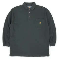 チャップスラルフローレン CHAPS Ralph Lauren 90s 90年代 L/S ポロシャツ 長袖 ロンポロ PRL USA アメリカ ヴィンテージ 古着 メンズ ポロシャツ ブラック 黒 L【中古】