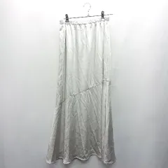 ◇ ⊂ fredy emue フレディエミュ ウエストゴム ロング丈 フレア スカート サイズ38 シルバー系 レディース E  【1410100067138】