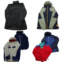 古着卸 まとめ売り コロンビア ライト ジャケット 6枚セット (メンズ M ) マルチカラー スタンドカラー フーディー 中古 古着 NC1975