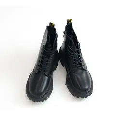 【即納】レースアップブーツ ショートブーツ ブラック