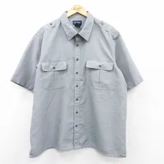 XL/古着 半袖 ワーク シャツ メンズ 大きいサイズ グレー 25may31 中古 トップス