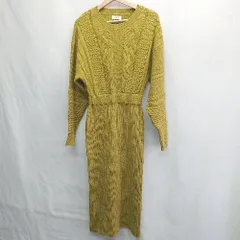 ◇ ⊇ EVRIS エヴリス 長袖 膝下丈 ワンピース サイズF イエロー系 レディース E  【1503060004340】