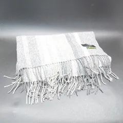 ◇ BEAMS LIGHTS ウール100% チェック柄 秋冬向け カジュアル マフラー 表記なし グレー レディース メンズ E  【1308160004524】