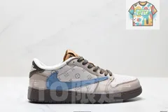 Air Jordanトラヴィス・スコット x エア・ジョーダン 1 AJ1 リバースモカ "Reverse Mocha" ロートップカルチャーバスケットボールシューズ-WTO輸入1-SMJ16
