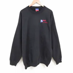 XL/古着 チャンピオン champion 長袖 スウェット メンズ アメリカン 大きいサイズ ロング丈 クルーネック 黒 ブラック 25jun04 中古 スエッ