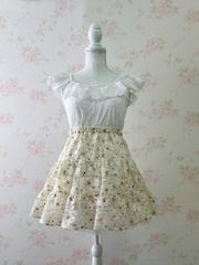 dazzlin Lace Petite Floral Skirt (Ivory)