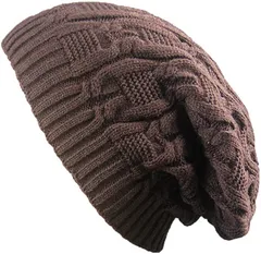 IZUMIYA 母の日 ニット帽 ふんわり あったか ニットキャップ 防寒 保温 帽子 レディース メンズ カジュアル ワッチキャップ( ブラウン,  Free Size)