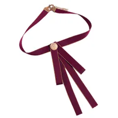 [LIUXU] 制服小物 レディース リボン 制服リボン リボンタイ スクールリボン 調整可能 蝶ネクタイ 蝶結び 学院風 シンプル 入学式 卒業式 OL 通勤 通学 ワインレッド