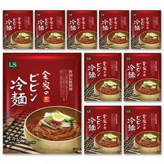 30年職人の企業生産!本場の味 金家のビビン冷麺10セット 1人前(220g) 冷麺/冷?/れいめん/レイメン/冷やし/夏ギフト/プレゼント/お中元/お歳暮/旨辛/甘辛/辛旨/チョル/麺/チョルメン/チョル麺/韓国冷麺/ビビン/ビビン冷麺/冷麺