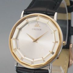 稼動品 新品電池 セイコー SEIKO CREDOR 2F70-0290 クオーツ シルバー文字盤 メンズ腕時計