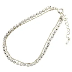 【シルバー × ワンサイズ】[Cream dot. クリームドット公式] ブレスレット レディース ビジュー Ladies ジルコニア ダブルライン チェーン シンプル トレンド ブランド 流行 プレゼント のサムネイル