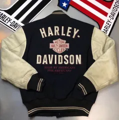 HARLEY DAVIDSON ハーレーダビッドソン　【希少限定品！入手困難】美品ハーレーダビッドソン　ライダースジャケット本革コンビ【希少限定品！入手困難】美品ハーレーダビッドソン　ライダースジャケット本革コンビ★純正本革レザー&極厚のウール生地のツートーン