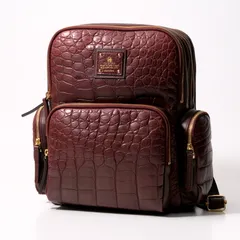 ■美品■coto コト リュック・デイパック JRA認定 クロコダイルレザー 本ワニ革 バックパック 鞄 ボルドー ブランド古着【中古】20241212/RA2572