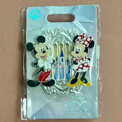 Disney(ディズニー) 100 記念日 ミッキーマウス ミニー バッジ ピンバッジ 限定版 ディズニーランド