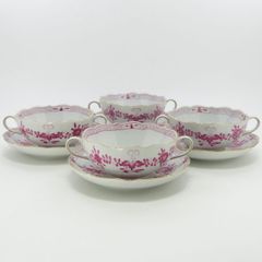マイセン カップ＆ソーサー■インドの華 ピンク 4客セット