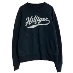TOMMY HILFIGER ロゴ スウェット トレーナー M ブラック トミーヒルフィガー 裏起毛 古着卸 アメリカ仕入 a609-5217
