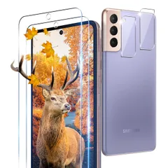 【4枚セット】 用 Galaxy S21 5G SCG09 / SC-51B ガラスフィルム 指紋認証対応 フィルム2枚 + カメラ保護フィルムセット 2枚 【 日本硝子素材 】 対応 Galaxy S21 5G SCG09 / SC-51B 強化ガラス 保護
