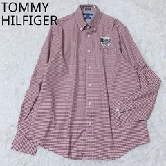 トミーヒルフィガー　長袖シャツ　ボタンダウン　ギンガムチェック柄　シンプル　カジュアル　コットン100% 配色