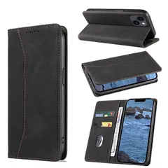 KWATUNG iPhone 13 手帳型ケース iPhone 13 ケース 手帳型 おしゃれ 肌感レザー iPhone13 ケース 内蔵マグネット iphone 13 スマホケース 耐衝撃 カード収納 スタンド機能 全面保護【6.1インチ】ブラック 1