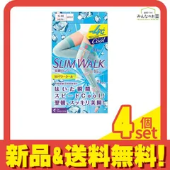 スリムウォーク 美脚ロング Wパワークール ひざ上丈 1足入 (S-Mサイズ) 4個セット まとめ売り
