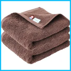 【人気商品】ふわふわ 薄手 セット 吸水速乾 2枚 日本製 ビッグフェイスタオル 綿100% 認定 真空圧縮パック 今治タオル ブラウン2枚 imaa(アイマ)
