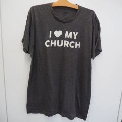 (アメリカ古着) "I♥MY CHURCH"ロゴ Tシャツ
