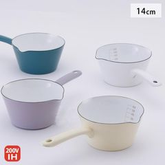 目盛付き ミルクパン 14cm ホーロー IH対応 0.8L メモリ付き C-A14M 片手鍋 鍋 ホーロー鍋 調理器具