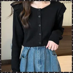 ニットカーディガン ショルダーフリルレディース 韓国風 ボタンカーディガン 大人可愛い ショート丈セーター ニットトップス 長袖 10代20代30代着やせカーディガン 前開き トップス 着回し 羽織り春秋