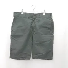 ◇ Dickies フロントファスナー　デニム生地　ロゴ　ストリート ハーフパンツ サイズ34 ブラック系 メンズ E  【1506130014416】